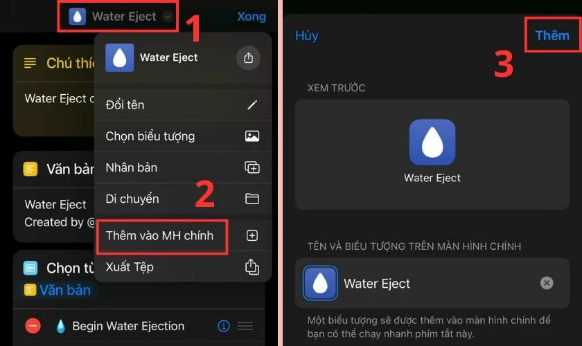 Chọn Th&ecirc;m v&agrave;o MH ch&iacute;nh rồi nhấn v&agrave;o Th&ecirc;m